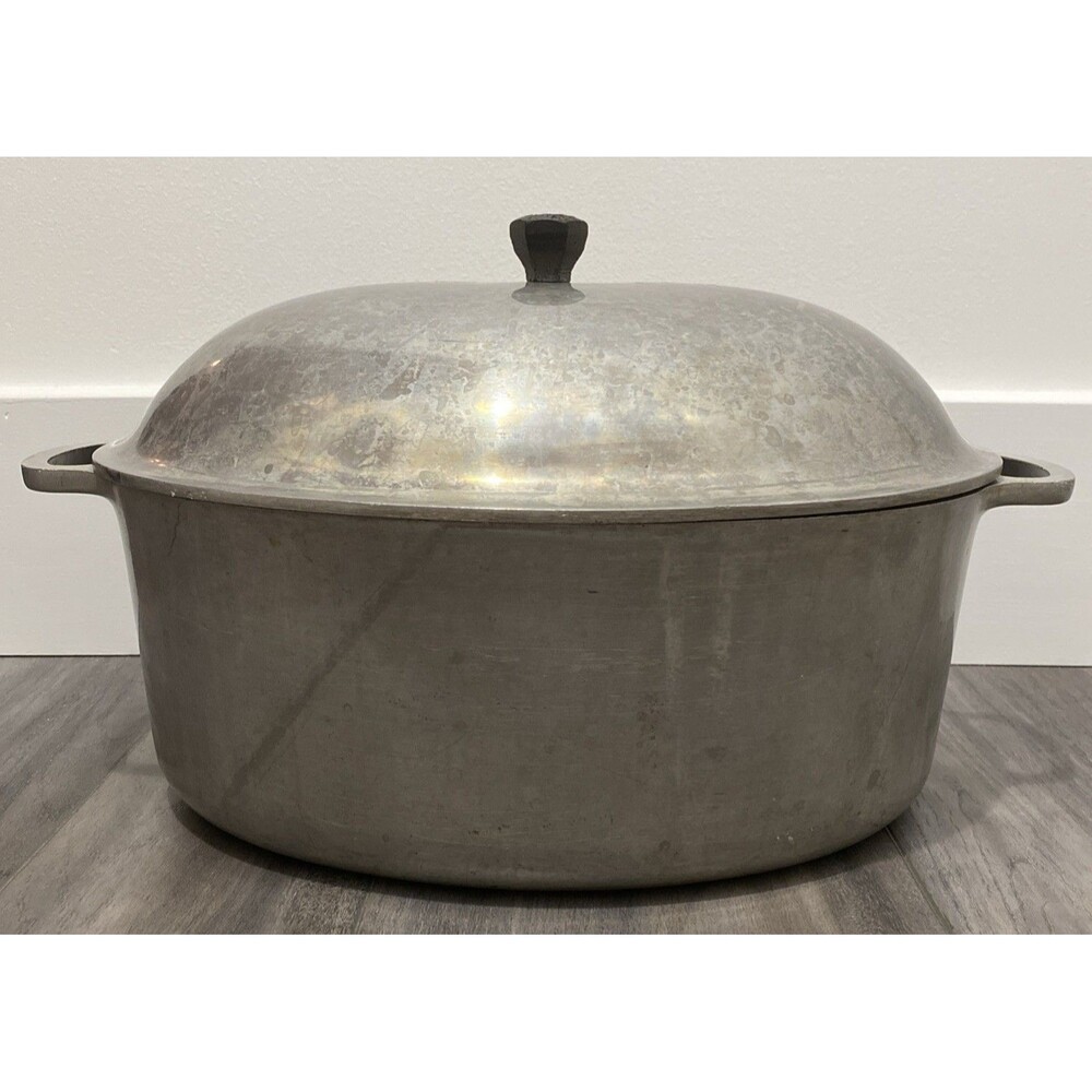Vintage Household Institute Cast Aluminum Oval Dutch Oven Roaster With Lid USA